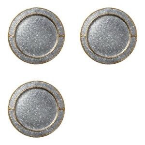 Hearth & Hand Galvanized Metal Plate Charger with Gold Welding Set of 3